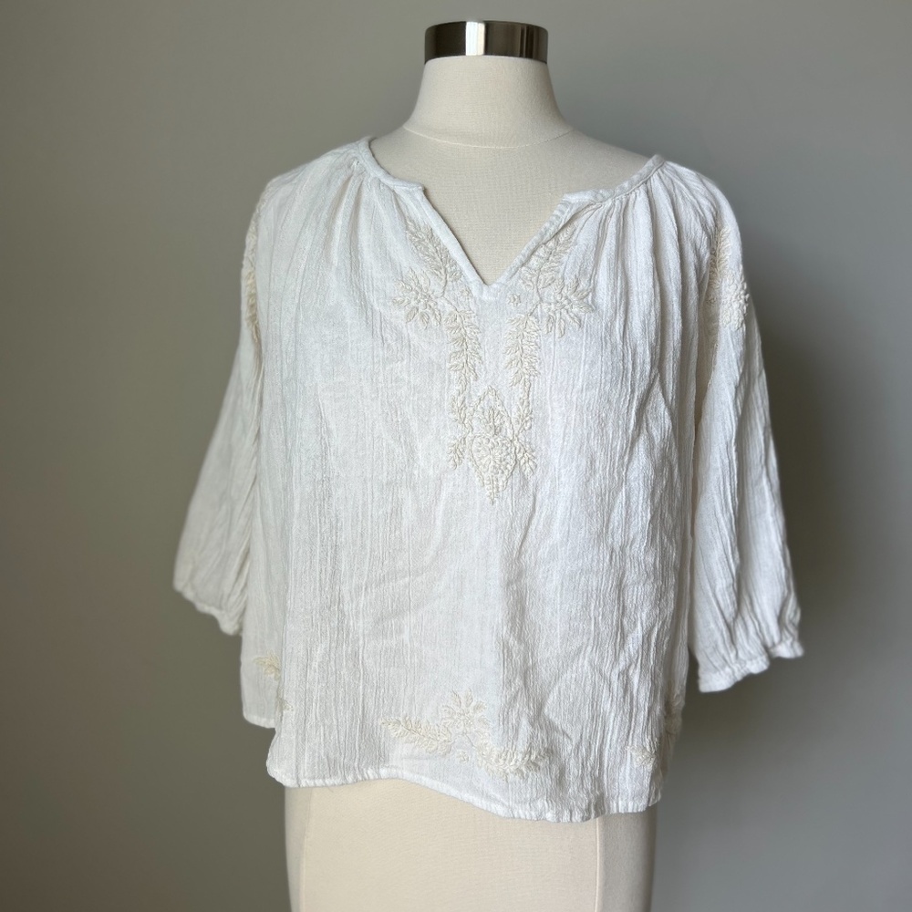 Hose of Harlow 1960 Blouse Size XL Embroidered  Fairycore Whimsical Blouse‎